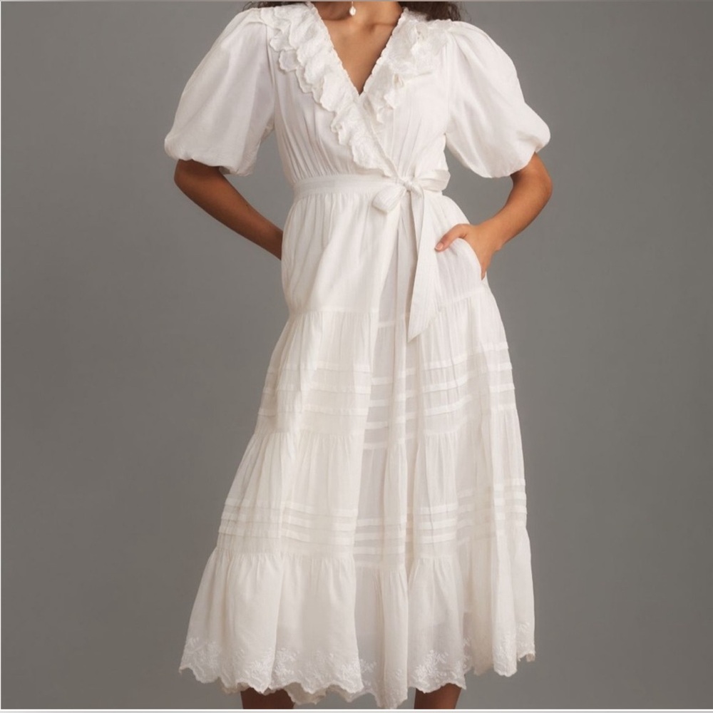 NEW Anthropologie white wrap dress!